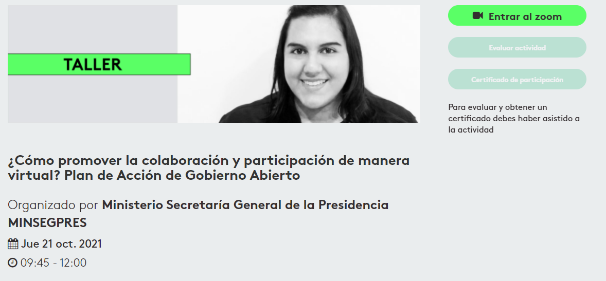 La Comisión de Integridad Pública y Transparencia participa en el Encuentro de Innovadores Públicos 2021